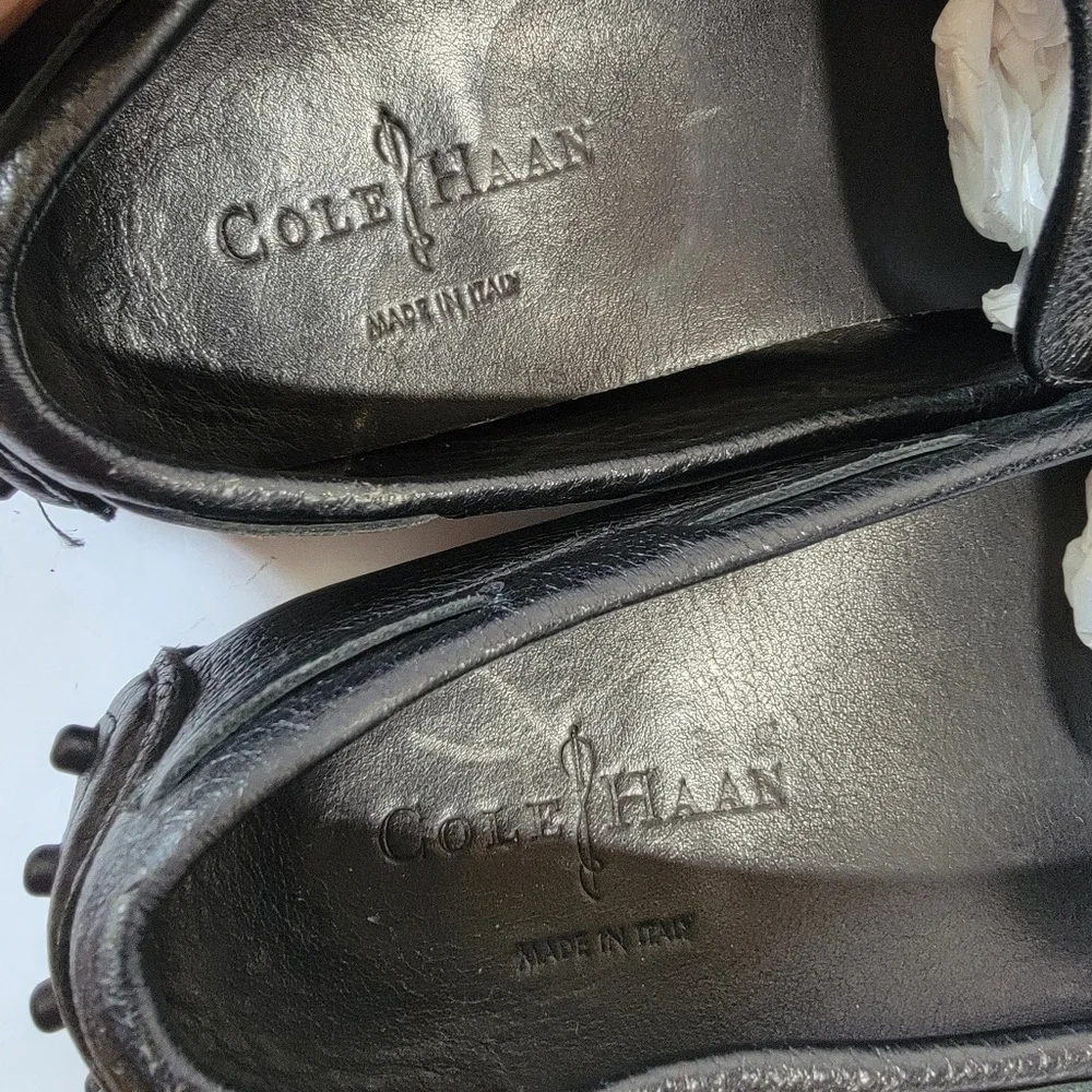 COLE HAAN x Nike Air Made in Italy Black Leather Driver Loafer Men's Size 9.5M